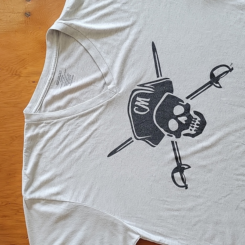 Captain Morgan Pirate Skull T-shirt, light gray, men's large